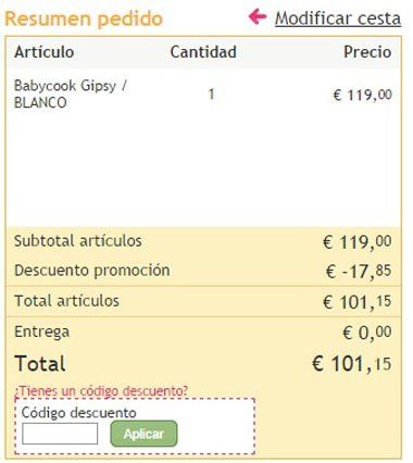 Cupón descuento Prenatal